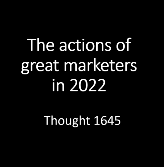 GREAT MARKETERS IN 2022 – ARE REPLACING TAKING WITH GIVING.
